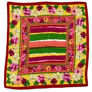 Pierre Cardin Silk Scarf Shawl Florals Vintage